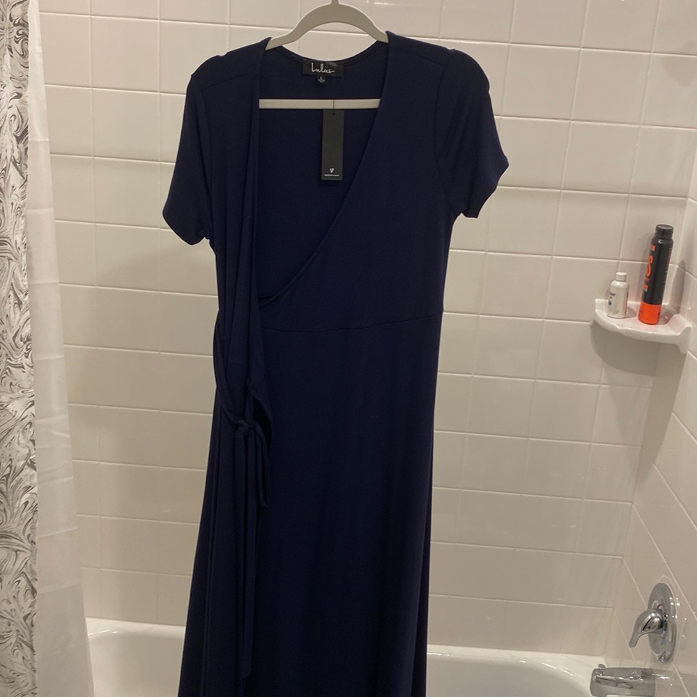 Navy Wrap around dress